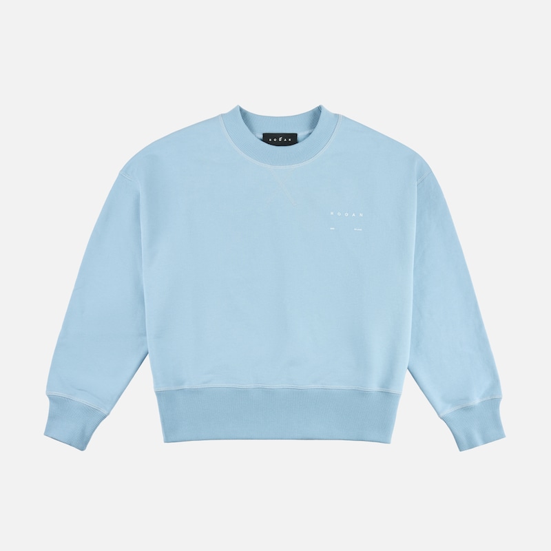 Hogan - Rundhals-Sweatshirt aus Baumwolle, HELLBLAU, M - Polo von Hogan