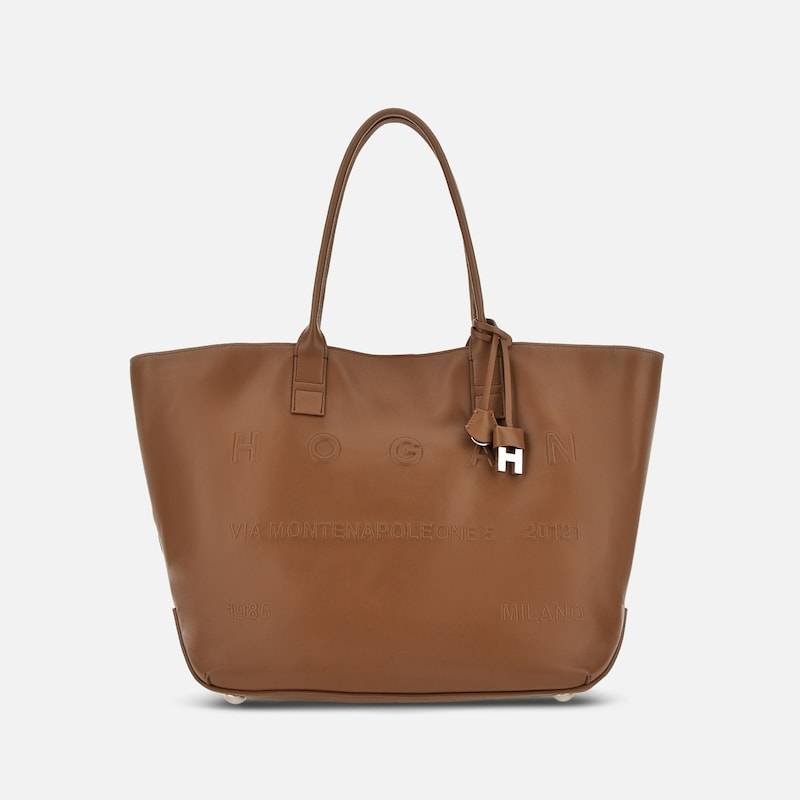 Hogan - Shopper Hogan Address Medium, BRAUN,  - Taschen von Hogan
