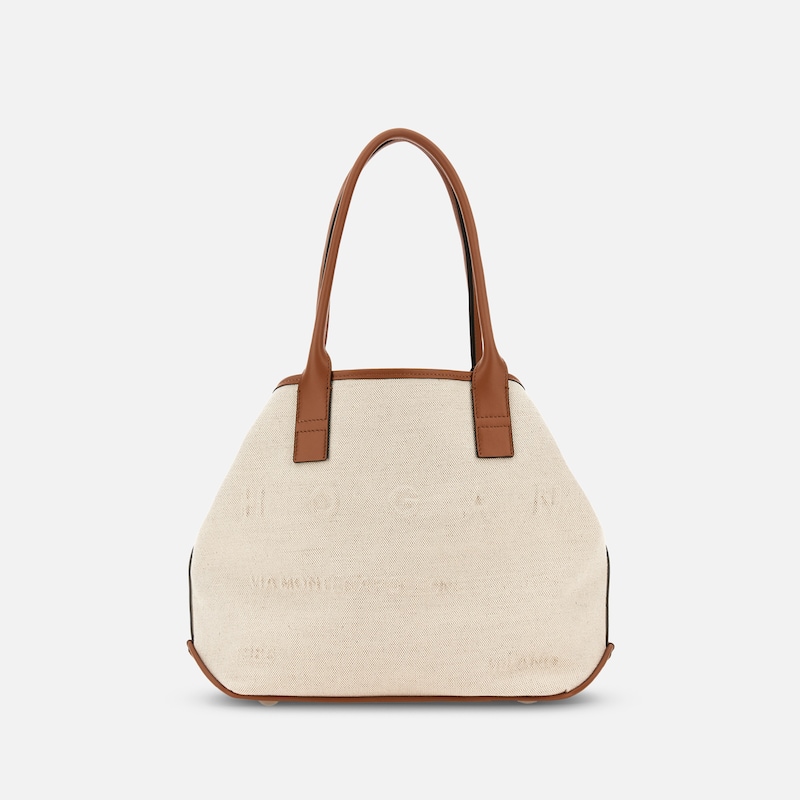 Hogan - Shopper Hogan Script Small, BRAUN,CREME,  - Taschen von Hogan