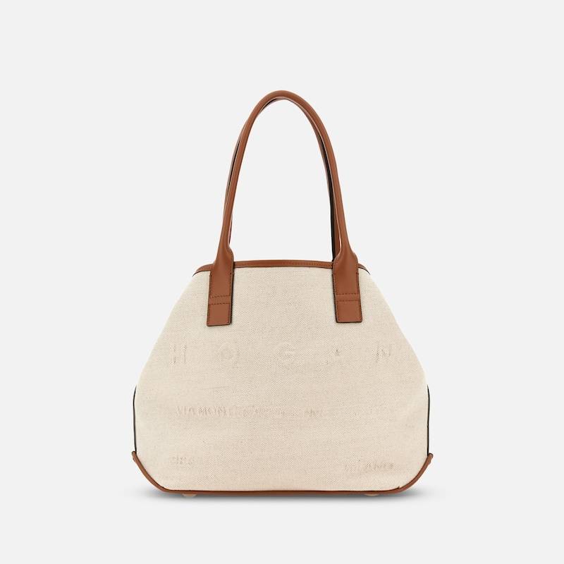 Hogan - Shopper Hogan Script Small, BRAUN,CREME,  - Taschen von Hogan