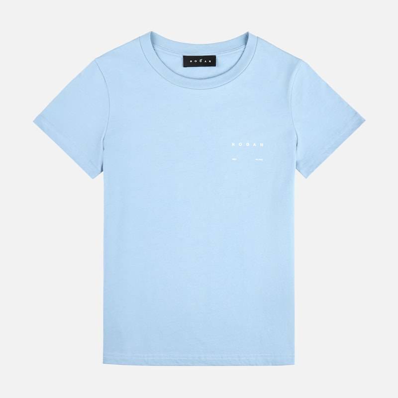 Hogan - T-Shirt aus Baumwolle, HELLBLAU, M - Polo von Hogan