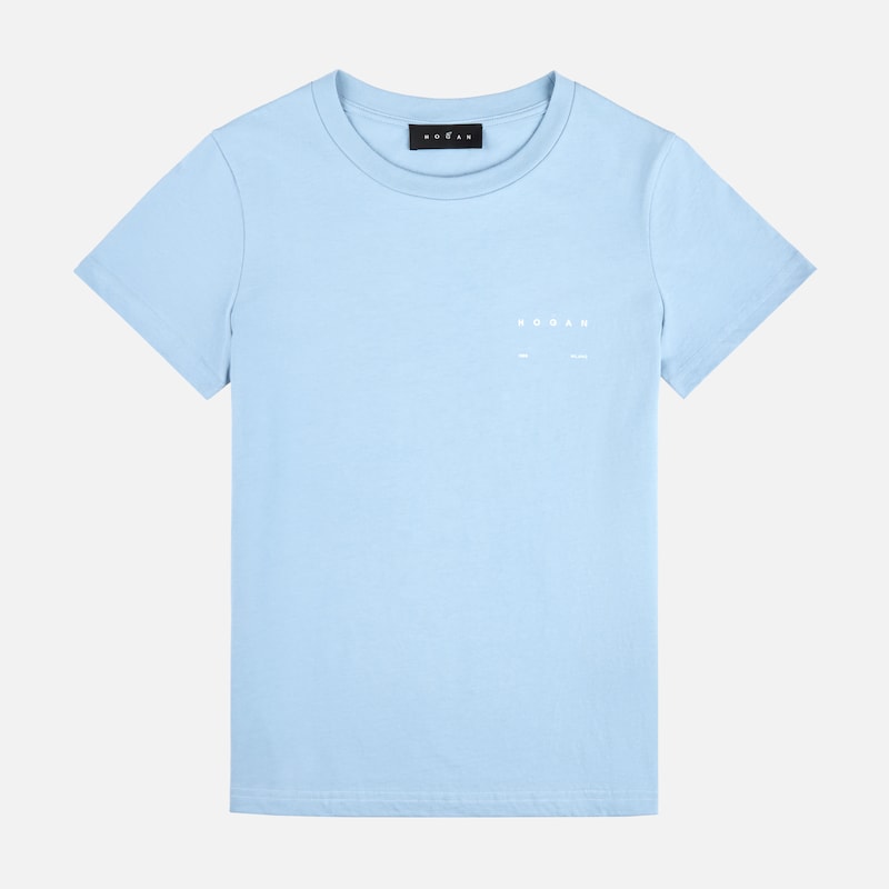 Hogan - T-Shirt aus Baumwolle, HELLBLAU, S - Polo von Hogan