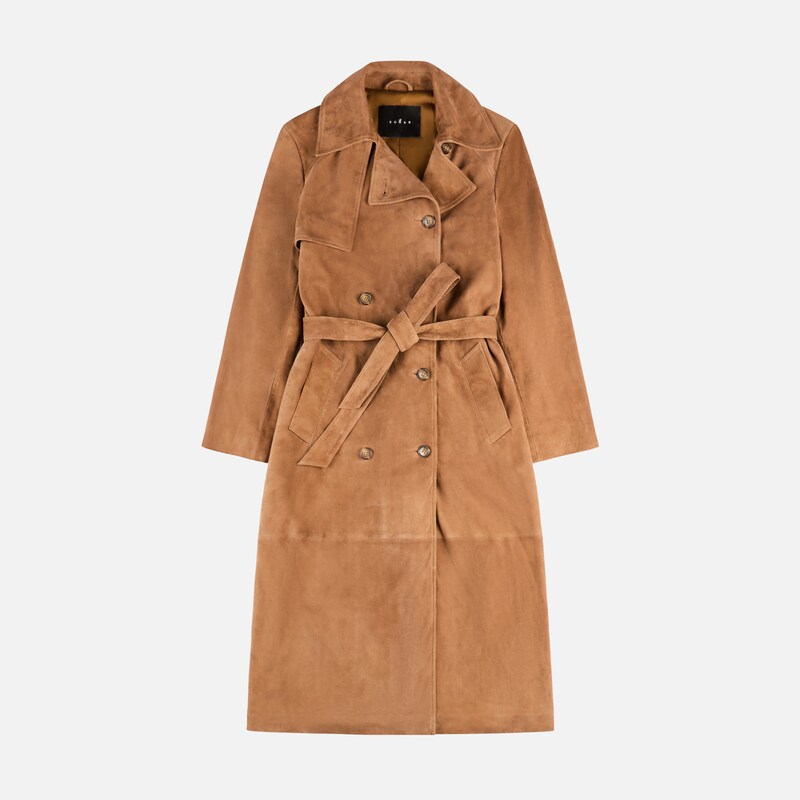 Hogan - Trenchcoat aus Veloursleder, BRAUN, XL - Jacken von Hogan