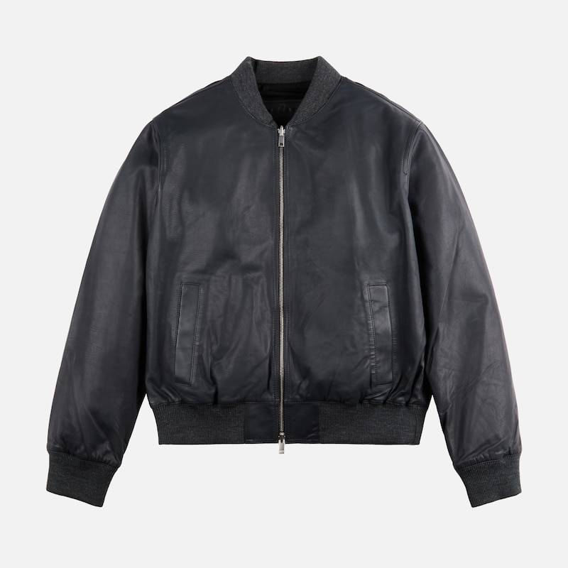 Hogan - Wendbare Bomberjacke aus Leder, GRAU, M - Jacken von Hogan