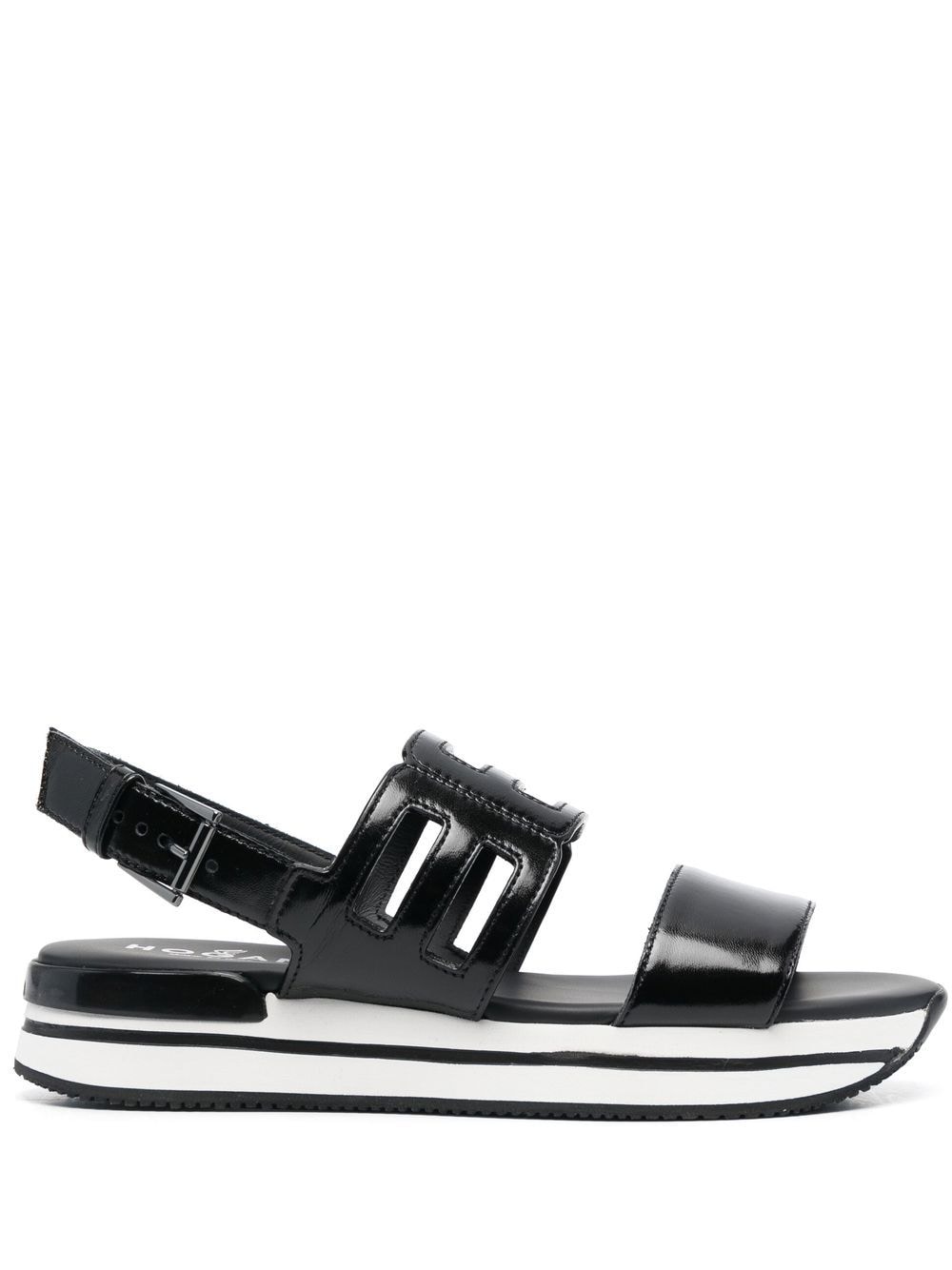 Hogan Slingback-Sandalen mit Logo - Schwarz von Hogan