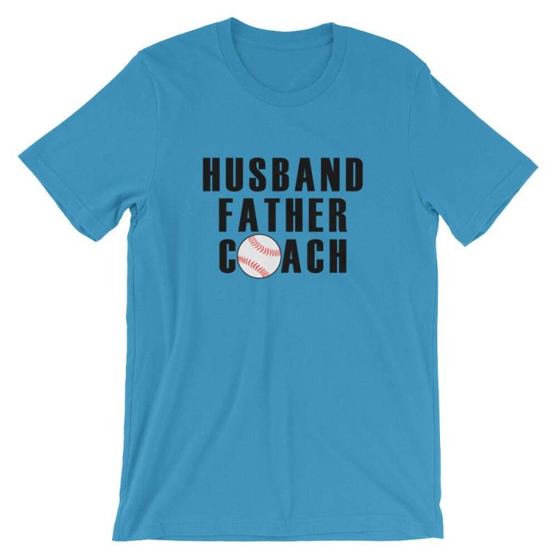 Ehemann, Vater, Baseball Coach. Kurzärmeliges Unisex-T-Shirt Für Den Besten Papa Und Coach von HogfishTees