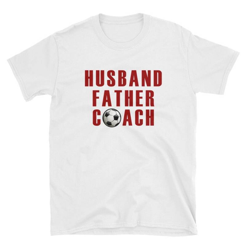 Ehemann, Vater, Fußball-Trainer-Kurzarm T-Shirt Für Vater Am Vatertag Oder Jeden Tag von HogfishTees