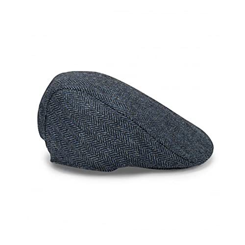 Hoggs of Fife Herringbone Waterproof Tweed Cap Blue Check von Hoggs of Fife