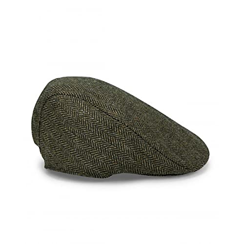 Hoggs of Fife Herringbone Waterproof Tweed Cap Green Check von Hoggs of Fife