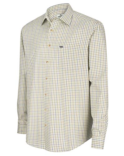 Inverness Cotton Tattersall Shirt - Navy Olive von Hoggs of Fife