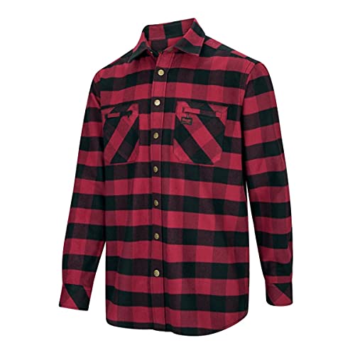 Tentsmuir Heavyweight Flannel Shirt RedBlack Check S von Hoggs of Fife