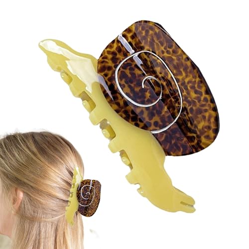 Haarklammern Stilvolle Haarschmuck Rutschfeste Haarfänger Acetat Schnecken Sonnenblume Greifer Hai-Clip Mit Leopardenmuster Haifischclip Für Damen von Hogvinnatil