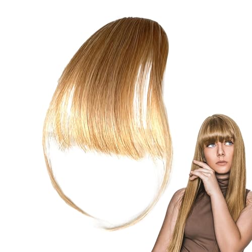 Hogvinnatil Clip-on-Echthaar-Pony,Clip-on-Pony für Frauen | Echthaar-Pony-Stirn-Clip-on,Girlfriend Sisters Bangs with Temples Alltägliche Haarverlängerungen für Fotografie, Dating von Hogvinnatil