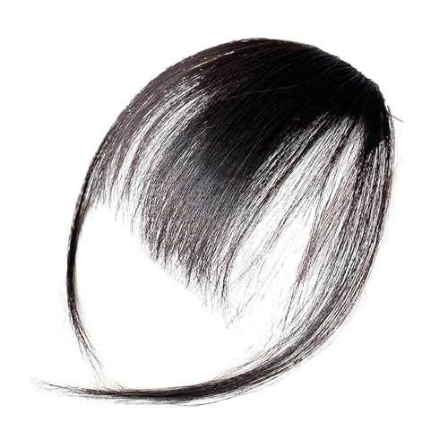 Hogvinnatil Clip-on-Pony für Frauen, Echthaar-Pony-Clip-on - Echthaar-Pony-Stirn-Clip-on,Girlfriend Sisters Bangs with Temples Alltägliche Haarverlängerungen für Fotografie, Dating von Hogvinnatil