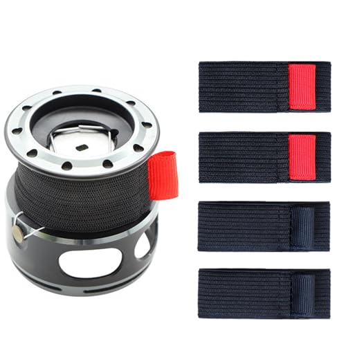 Hogvinnatil Fischereispulengürtel, Rollenbeutel Angeln, 4X Fischereiausrüstung Schutzabdeckung, Elastic Rollenschutzgürtelband, Geräte im Freien, die Krawatten für Erwachsene Männer angreifen von Hogvinnatil