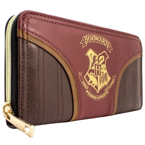 Hogwarts H.P. Zaubererschule Wappen Team Quidditch Portemonnaie Clutch Münzfach & Kartenhalter, Rot von Hogwarts