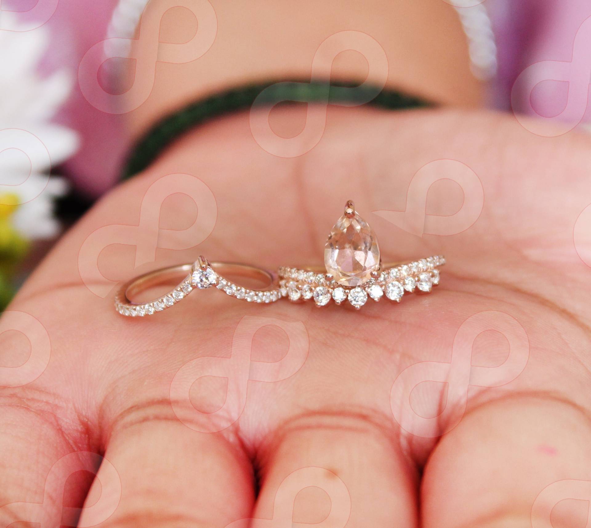 1.45 Ctw Pear Cut 8.00x6.00 Mm Rose Gold Überzogen Pfirsich Morganit Silber Verlobungsringe Set Braut Ringe Für Ihre Hochzeit 1.45 Ctw Pear Cut 8.00x6.00 Mm Rose Gold Überzogen Pfirsich Morganit Silber Verlobungsringe Set Braut Ringe Für Ihre Hochzeit von HogwartsWizardsJewel
