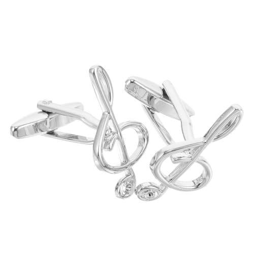 Hohopeti 1 Paar Musiknoten Manschettenknöpfe für Herren Robuste Metall Cufflinks für Hochzeiten Business Shirts für Französische Manschettenhemd Ausstattung von Hohopeti