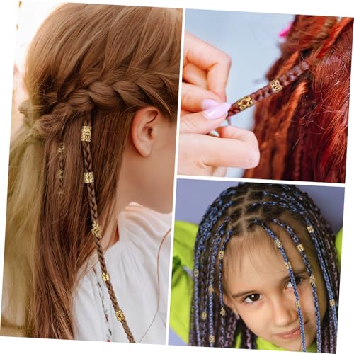 Hohopeti 1 Schachtel Metal Haarringe für Zöpfe Haar Schmuck Zubehör Leichtes Vielseitiges Styling für Damen Herren für Hochzeiten Partys und Alltag Komfortable Metall Haarschmuckperlen von Hohopeti