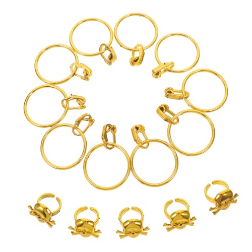 Hohopeti Halloween Stil Schädel Set Ohrringe Finger Ringe Party Zubehör Für Halloween Karneval Cosplay von Hohopeti