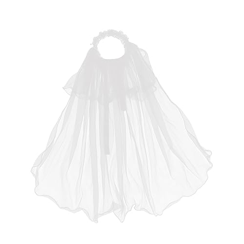Hohopeti 1 Stück Schleier Haarkranz mit Blumenkranz Haarzubehör für Hochzeiten Partys und Besondere Anlässe Dekorativer Kopfschmuck für Mädchen Hochwertiges Design Langlebig und Bequem von Hohopeti