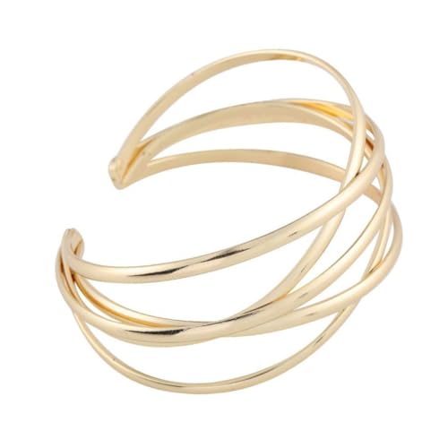 Hohopeti 1 Stück Stylisches Vintage Armband Metall Goldene Offene Manschette Handgelenkschmuckstück als Hochzeitsaccessoire für Damen von Hohopeti