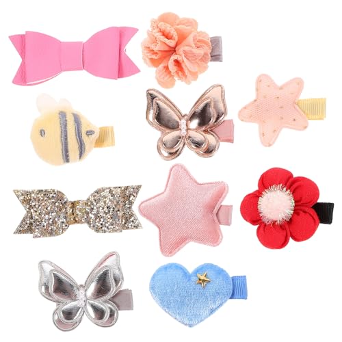 Hohopeti 10 Stck. Teiliges Haarschmuck Mädchen Kleine Bunte Haarclips mit Blumen Schleifendekor Sichere Haarklammern für Verschiedene Frisuren Komfortabel und Langlebig für Alltag und Party von Hohopeti