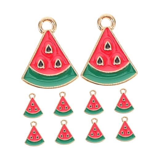 Hohopeti 10 Stück Teiliges Bunte Mini Wassermelonen Anhänger aus Legierung Vielseitige Diy Charms für Ohrringe Armbänder Taschen und Schmuckherstellung Leicht und Modisch für Damen und von Hohopeti