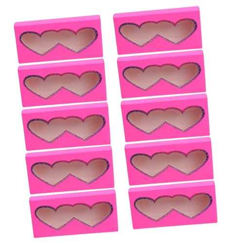 Hohopeti 10 Stück Teiliges Herzförmiges Paper Lash Case mit Transparentem Fenster Leichtes Empty Eyelash Organizer Tragbare Wimpernbox für Reisen Makeup tasche Beauty salon und Alltag von Hohopeti