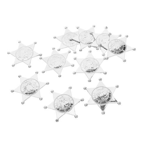 Hohopeti 10 Stück Teiliges Police Badge Cosplay aus Silberfarbenem Kunststoff Leichtes Dekoratives für Kostüm Party Rollenspiel und Karneval Geeignet für Damen und Herren von Hohopeti