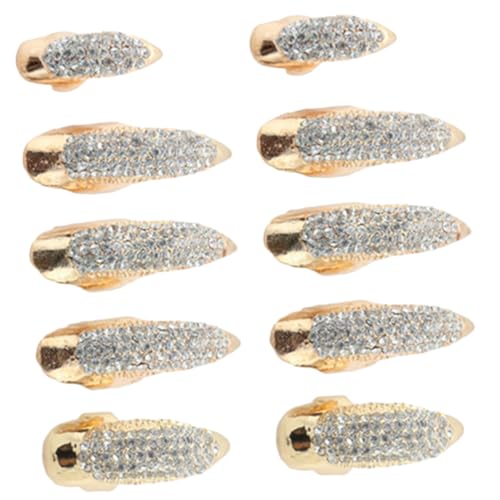 Hohopeti 10 Stück Teiliges Vintage Punk Fingernagelkrallen mit Strasssteinen Goldfarbene Damen Cosplay Accessoires für Halloween Party Performance Langlebige Legierungsschmuck Hohopeti 10 Stück Teiliges Vintage Punk Fingernagelkrallen mit Strasssteinen Goldfarbene Damen Cosplay Accessoires für Halloween Party Performance Langlebige Legierungsschmuck von Hohopeti