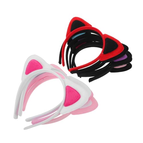 Hohopeti 10 Stück Teiliges Weicher Katzenohren Haarreifen aus Kuscheligem Plüsch Verstellbar und Bequem für Damen und Mädchen zu Cosplay Mottopartys und Saisonalen Feiern von Hohopeti