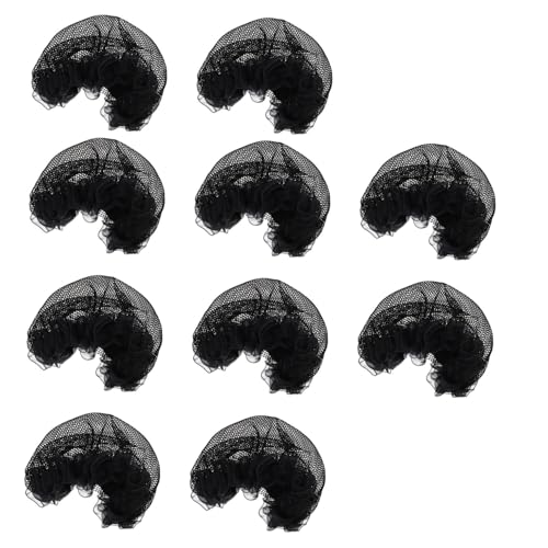 Hohopeti 10 Stück Unsichtbare Elastische Haarnetze mit Rand Flexibel Verstellbare Haarnetz Dutt Abdeckung für Damen Atmungsaktiv und Leicht für Ballett Sport und Bühnenauftritte von Hohopeti