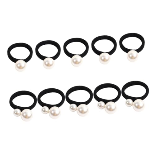 Hohopeti 10 Teiliges Perlen haargummi Elastische Nahtlose Haargummis mit Großen und Kleinen Perlen Hautschonend Modischer Haarschmuck für Frauen und Mädchen für Partys und Alltag von Hohopeti