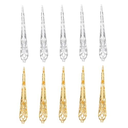 Hohopeti 10Stücke Metallische Klauenringe Dekorative Fingernagelabdeckung für Cosplay und Bühnenauftritte für Halloween Rollenspiele und Kostümpartys aus Legierung Stilvolles von Hohopeti