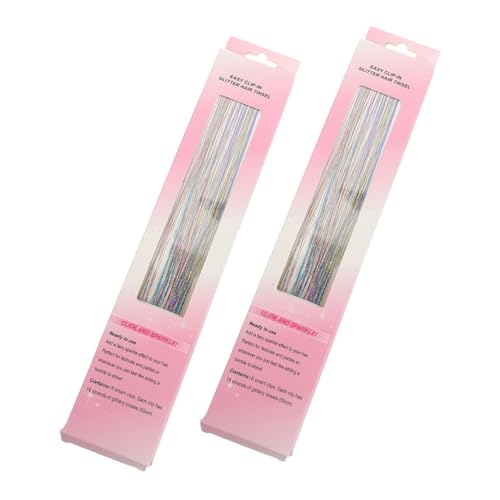 Hohopeti 12 Stück Teiliges Clip-in Hair Tinsel Bunte Glitzer-haarsträhnen für Frauen Mädchen Einfach Anzubringen Fester Sitz Modisches Festival Party-haarschmuck von Hohopeti
