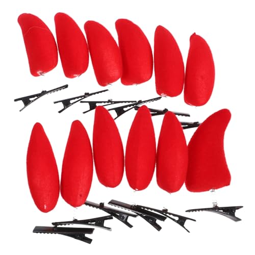 Hohopeti 12 Stück Teiliges Gothic Horn Haarklammern Rote Teufelshorn Haarspangen für Halloween Kostüm Robuste Haarschmuck Clips mit Detailreicher Gestaltung Geeignet für Damen Cosplay und Hohopeti 12 Stück Teiliges Gothic Horn Haarklammern Rote Teufelshorn Haarspangen für Halloween Kostüm Robuste Haarschmuck Clips mit Detailreicher Gestaltung Geeignet für Damen Cosplay und von Hohopeti