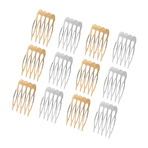 Hohopeti 12 Stück Teiliges Haarkamm für Damen Silberne und Goldene Zahn Seitenkämme Eleganter Haarschmuck zum Fixieren für DIY Frisuren Bequem und Vielseitig für Alltag Geeignet von Hohopeti