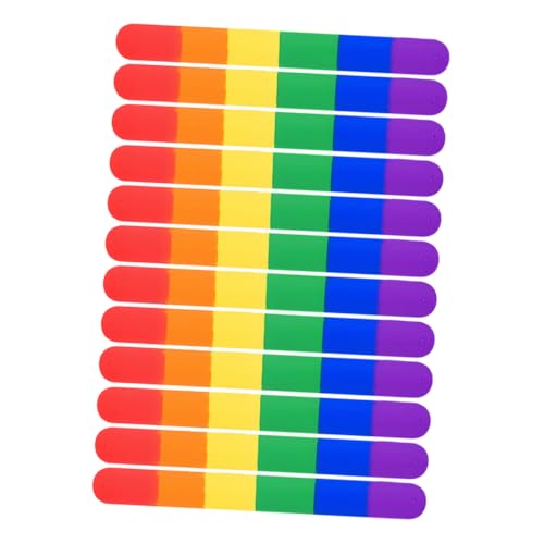 Hohopeti 12 Stück Teiliges Silikon Slap Armband Bunt Wiederverwendbar und Komfortabel Leichtes Regenbogen Partyarmband für Kindergeburtstag Lgbt Pride für Outdoor Events und Hohopeti 12 Stück Teiliges Silikon Slap Armband Bunt Wiederverwendbar und Komfortabel Leichtes Regenbogen Partyarmband für Kindergeburtstag Lgbt Pride für Outdoor Events und von Hohopeti