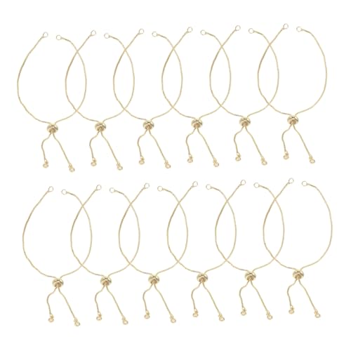 Hohopeti 12 Stück Teiliges Verstellbares Slider armband Verlängerungsketten Goldplattierte Schmuckzubehör Vielseitig Einsetzbar für Damen als zu Muttertag und Jubiläum von Hohopeti
