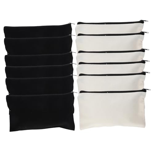 Hohopeti 12stücke Teiliges Canvas Kosmetiktasche Mit Reißverschluss Leere Toilettentaschen Für Reisen Für Makeup Schreibwaren Und Persönliche Gegenstände Praktisch Und Tragbar von Hohopeti