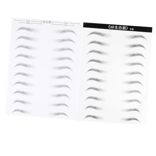 Hohopeti 2 Blätter Simulation Augenbrauen aufkleber Wasserfest Haarähnlich Natürlich Geschwungen Künstliche Augenbrauen patches für Frauen Einfache Anwendung von Hohopeti