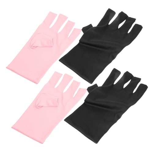 Hohopeti 2 Paare Maniküre UV schutzhandschuhe Elastische Nagelhandschuhe aus Polyester Schnelltrocknend Hautschonend Geeignet für Nagelstudio Outdoor aktivitäten Damen und Herren von Hohopeti