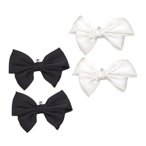 Hohopeti 2 Paare Stoff Schleifen Schuhclips Abnehmbare Bowknot Charms für Damen High Heels Ballerinas und Sandalen Schwarze und Elfenbeinfarbene Dekoration Einfache Anbringung Vielseitiges von Hohopeti