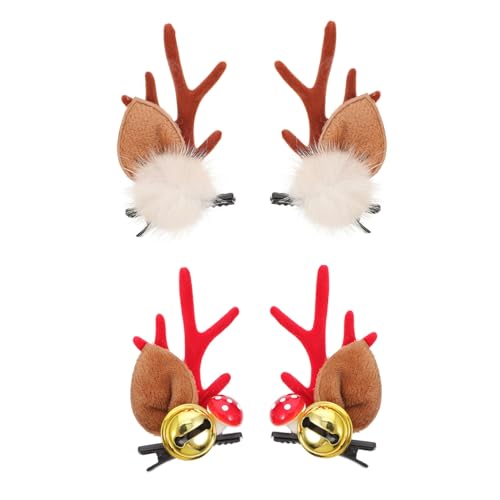 Hohopeti 2 Paare Weihnachts Elch Geweih Haarklammern mit Flauschigen Hirschohren Niedliche Rentier Haarspangen für Weihnachten Karneval und Tierkostüm Festlicher Haarschmuck für Damen und Hohopeti 2 Paare Weihnachts Elch Geweih Haarklammern mit Flauschigen Hirschohren Niedliche Rentier Haarspangen für Weihnachten Karneval und Tierkostüm Festlicher Haarschmuck für Damen und von Hohopeti