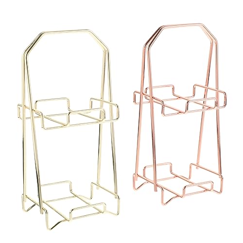 Hohopeti 2 STÜCK Eleganter Doppelter Make Up Schwamm Aufbewahrungsständer Praktischer Kosmetik Organizer für Puderquasten für Gold und Roségold von Hohopeti