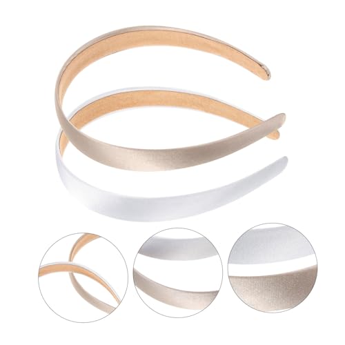 Hohopeti 2 Stück Breites Haarband Damen aus Hochwertigem Stoff Reißfest Schadstofffrei Weiches Stirnband für Vielseitige Frisuren Modischer Haarschmuck in Gold und Weiß als von Hohopeti