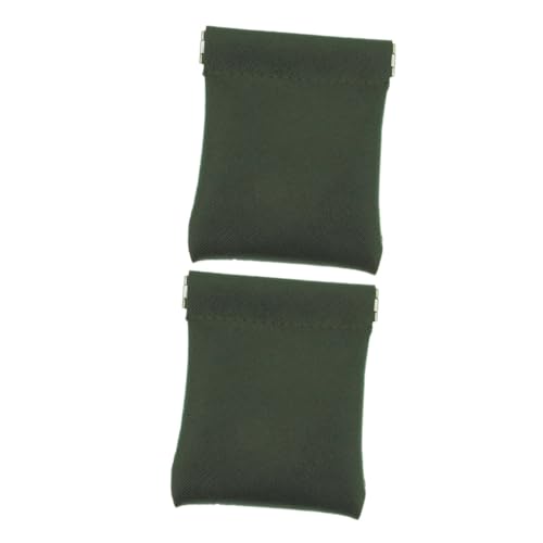 Hohopeti 2 Stück Chic Kleine Münzgeldbeutel aus Grünem Pu Material mit Cross Pattern Modische Wallet für Münzen Karten Ohrhörer Vielseitige Geldbörse für Damen und Herren Alltag von Hohopeti
