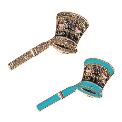 Hohopeti 2 Stück Emaille Anstecknadeln Kaffee Kannen Design Dekorative Metallbroschen für Hüte Rucksäcke Kleidung Präzise Tropfkontrolle für und Kaffeehaus Zubehör Blau Gold von Hohopeti