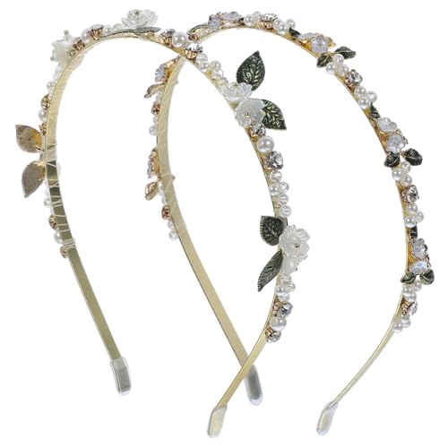 Hohopeti 2 Stück Feiner Haarschmuck Teilig mit Strass Perlen Filigrane Damen Haarbänder für Hochzeit Braut und Festliche Anlässe Komfortabel Chic und Kompakt von Hohopeti